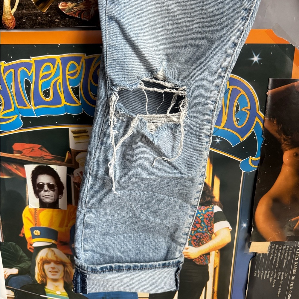 Levi's Light Blue Distressed High Rise Jeans - Picture 5 of 8